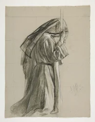 Figuuritutkimus Sir Galahadin ritariksi, The Quest of the Holy Graal (15 maalauksen sarja Bostonin yleiselle kirjastolle, valmistui vuonna 1901)