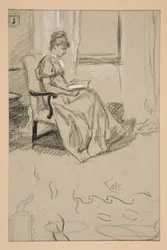 Ms. Abbeyn muotokuva lukemassa