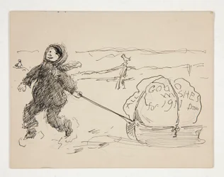 Luonnos onnittelukortille: KAIKKI HYVÄT TOIVOT VUODELLE 1911 alkaen