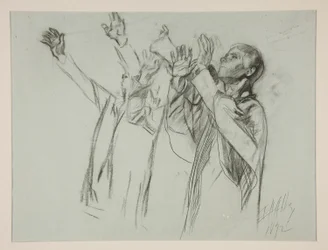 Tutkimus Arthurin pyöreän pöydän ja Tarun vaarallisesta istuimesta, The Quest of the Holy Graal (kolmas viidentoista Bostonin yleiskirjaston maalauksen sarjasta, valmistui vuonna 1901)