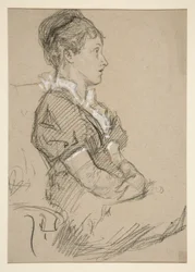 Tutkimus istuvista naisista (Mrs. Abbey?)