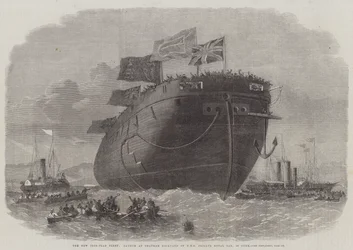 Uusi rautapukuinen laivasto, laukaisu Chathamin telakalla HMS Fregate Royal Oak, 50 tykkiä