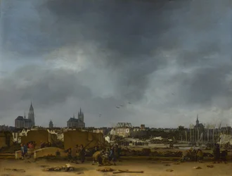 Näkymä Delftiin vuoden 1654 räjähdyksen jälkeen
