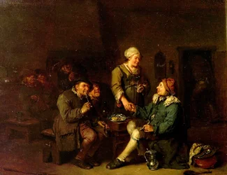 Taverna, jossa on tupakoitsijoita