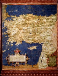Anatolian kartta, jonka laati italialainen matemaatikko, kosmografi ja arkkitehti Egnazio Danti (1536-1586). Noin 1567. Firenze, Palazzo Vecchio, Sala del Mappamondo.