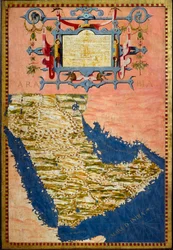 Arabian kartta, jonka Egnazio Danti (1536-1586) laati noin vuonna 1567. Maantieteellisten karttojen huoneen kaappien maalaukset. Palazzo Vecchio, Sala del Mappamondo, Firenze