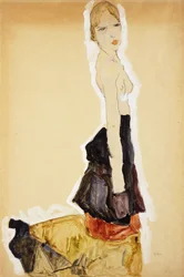 Polvistuva tyttö espanjahameella; Polvistuva tyttö espanjahameella, 1911