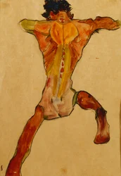 Mies alaston takaa katsottuna; Miesten alaston takaa, 1910