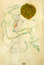 Istuva alaston nainen, 1914