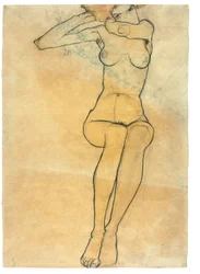 Istuva alaston, 1910
