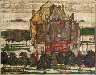 Yksittäiset talot (Talot vuoristossa) 1915 (öljy kankaalle)