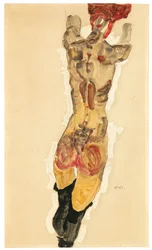 Seisomassa alasti, 1910