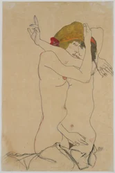 Kaksi toisiaan syleilevää naista, 1913