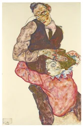 Kaksi rakastajaa Omakuva Wallyn kanssa, 1914-1915
