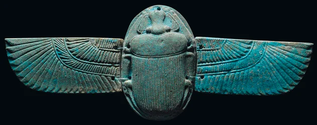 Egyptiläinen fajanssisiipinen skarabeu, n. 664-30 eaa