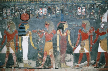 Egypti, Luxor, Kuninkaiden laakso, Horemhebin hauta, seinämaalaukset