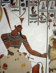 Atun, yksityiskohta freskoista Nefertarin haudan toisessa kammiossa, Queensin laakso, Luxor, Thebes (Unescon maailmanperintöluettelo)