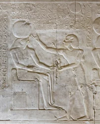 Basrelief, Seti I:n temppeli, Abydos, Egypti