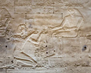 Basrelief, Seti I:n temppeli, Abydos, Egypti