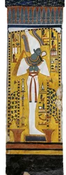 Egypti, Thebes, Luxor, Kuningattaren laakso, Nefertarin hauta, Osiriksen seinämaalaus hautakammiossa 19. dynastiasta