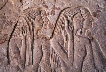 Naisryhmää esittävä reliefi, Leteyan hauta, Sakkara, Egypti, Egyptin sivilisaatio, Uusi valtakunta, XIX dynastia