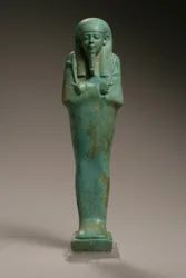 Ushabti-hahmo Hekaemsafille, laivaston amiraalille, Amasisin hallituskaudella, 570-526 eKr. (fajansi) (katso kääntöpuoli 270355)