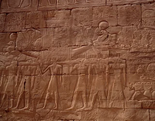Egyptin antiikin: helpotus Karnakin temppelistä (Karnak), Luxor, Egypti