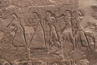 Kirjanoppineen ja vangin helpotus Ramses III:n linnoitettussa temppelissä Medinet Habussa