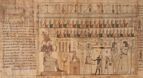 Tsekhonin kuolleiden kirja, yksityiskohta, sielujen punnitus (psykostaasi), -664 - -332 (papyrus)