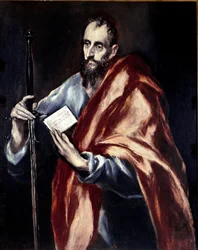Toledon katedraalin apostoli: Apostoli Pyhä Paavali. Domenikos Theotokopoulos dit El Grecon maalaus (1540-1614)
