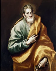 Pyhän Pietarin apotre. Domenikos Theotokopoulos dit El Grecon maalaus (1540-1614)