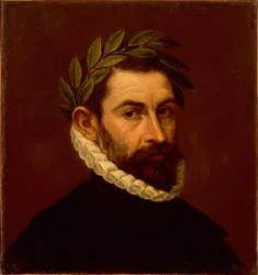 Runoilija Alonso de Ercilla y Zunigan muotokuva 1533-1594, 1576-1578