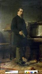 Amilcare Ponchielli (1834-1886). italialainen säveltäjä. Eleuterio Paglianon maalaus.