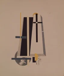 Arkuntekijät. Figuuri A. Kruchenykhin oopperaan Voitto auringon yli, 1920-1921