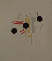 Urheilijat. Figuuri A. Kruchenykhin oopperaan Voitto auringon yli, 1920-1921