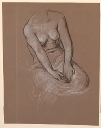 Piirustus, Naisen vartalotutkimus, n. 1885