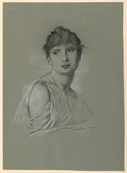 Piirustus, Nuoren naisen muotokuvan luonnos, n. 1885
