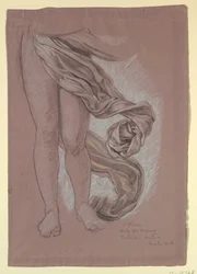 Piirustus, Fortune-kuvauksen verhouspiirros, n. 1877.