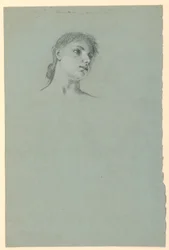 Piirros, Tytön luonnos, n. 1885