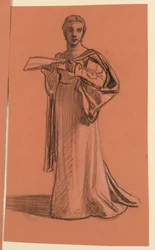 Piirustus, hahmo-opas "Hääkulkueeseen", n. 1872.