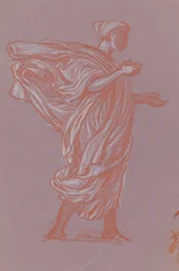Seisova hahmo, n.1872-77 (värikynä violetille paperille).