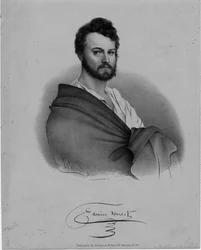 Edwin Forrest (1806-72), näyttelijä, Nathaniel Currierin litografia, julkaisija Brown und Minot, New York