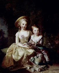 Muotokuva ranskalaisesta Marie Thérèse Charlottesta ja ranskalaisesta Delfino Louis Joseph Xavierista