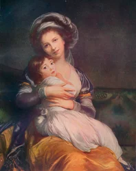 Louise Elisabeth Vigee Le Brun 1755-1842 tyttärensä Jeanne-Lucien kanssa, 1786, 1911
