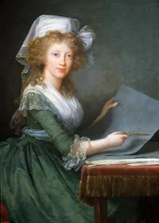 Muotokuva Marie Louisesta kahdesta Sisiliasta (tai Bourbon-Sisiliasta tai Bourbon Sisiliasta) (1773-1802), Toscanan suurherttuan Ferdinand III:n vaimosta Marie Elisabeth Louise Vigee Le brunin (tai Vigee-Lebrunin tai Vigee Lebrunin) maalaus ( 1755-1842) Yk