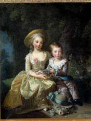 Muotokuva Ranskan Marie Thérèse Charlottesta, Madame Royalesta, tulevasta Angoulêmen herttuattaresta (1778-1851), ja Ranskan dauphin Louis Joseph Xavierista (1781-1789). Molemmat olivat Marie Antoinetten ja Ludvig XVI:n lapsia.