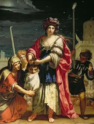 Judith Holofernesin pään kanssa