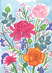 Ranunculus, 2018 (öljypastelli)