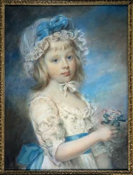 Lady Georgiana Cavendishin muotokuva (akvarelli ja liitu paperille)
