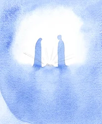 Ihmeellisen vauvan (jonka äiti seisoi Hänen edessään vielä neitseellisessä pyhyydessä) nähdessään Pyhä Joosef palkittiin voimakkaasti uskostaan., 2001 (paperilla)